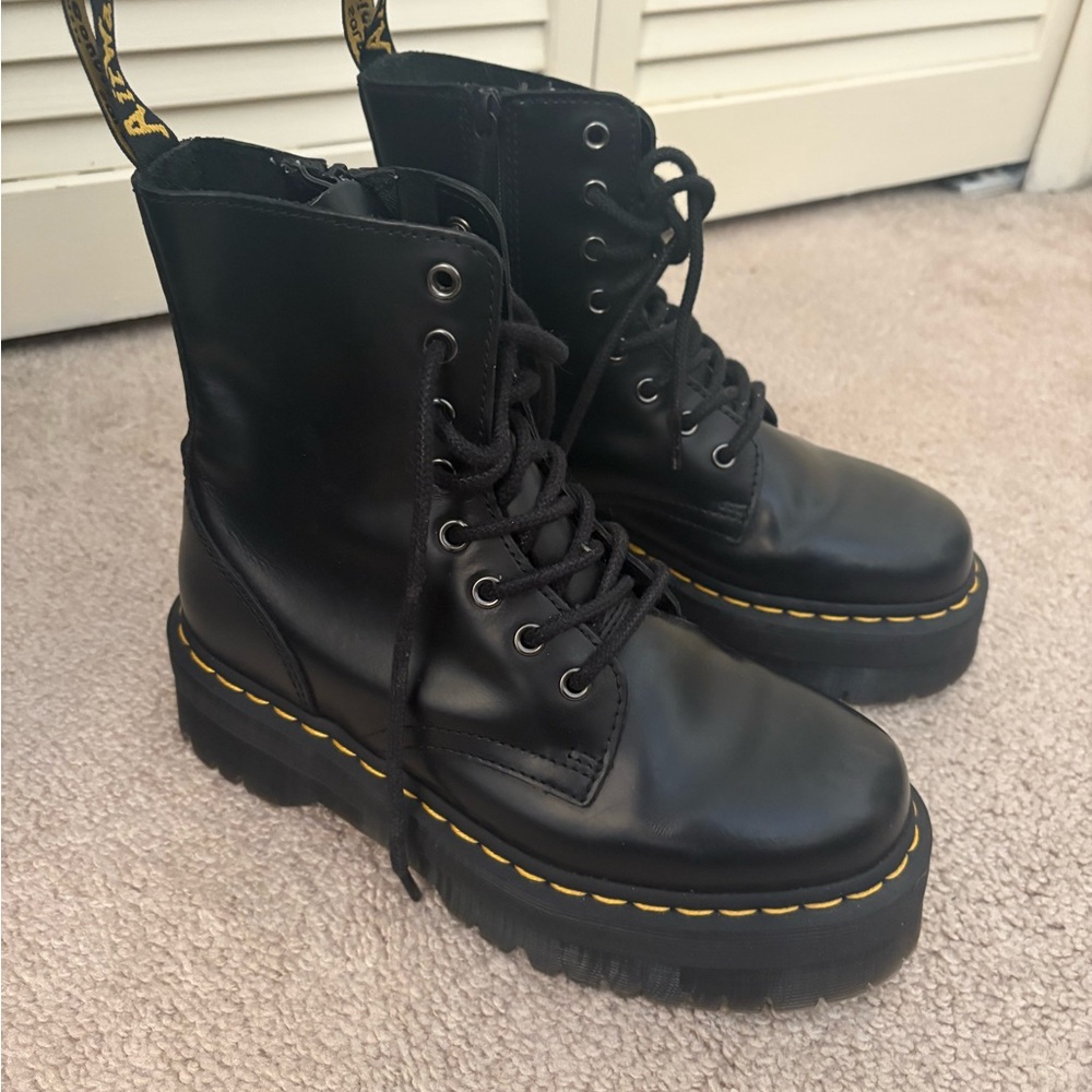 Dr. Martens Black Leather Platform Boots